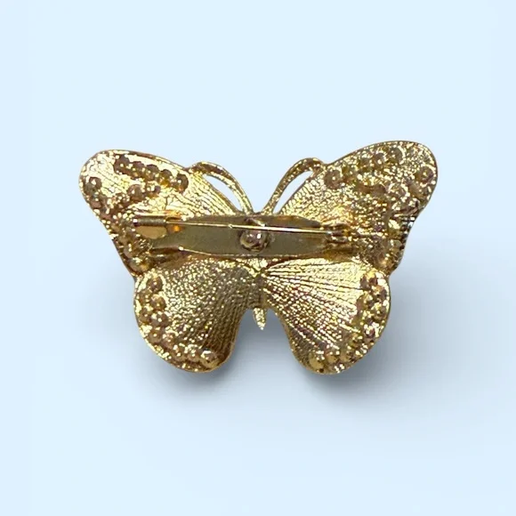 Nicole Blue Vibrant Butterfly Brooch with Pearl - Picture 2 of 4